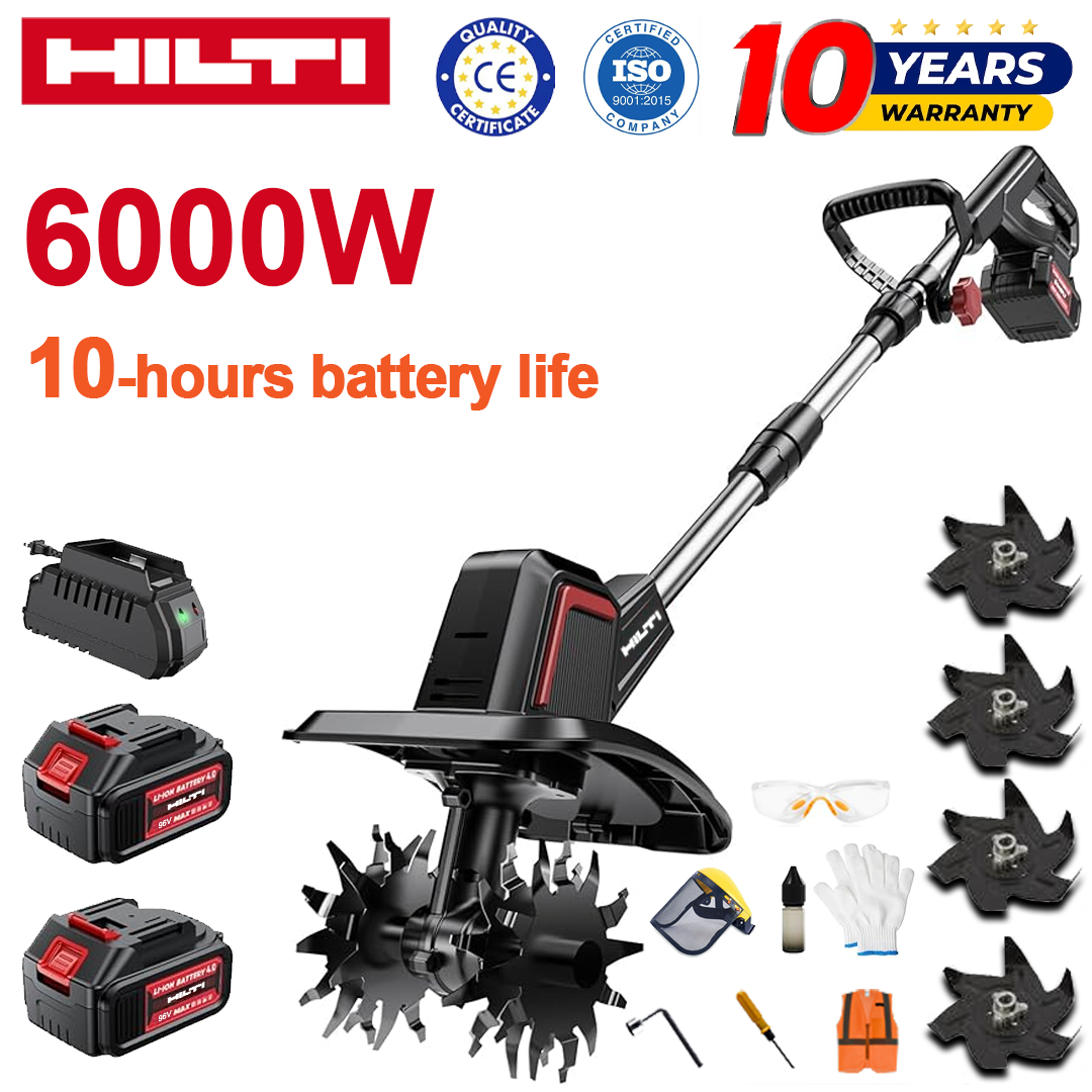 (Akumulatora darbības laiks 10 stundas) 6000 W arkls + 96 V litija akumulators * 2 + ātrais lādētājs * 1 + arkla asmens * 4 + dažādi piederumi