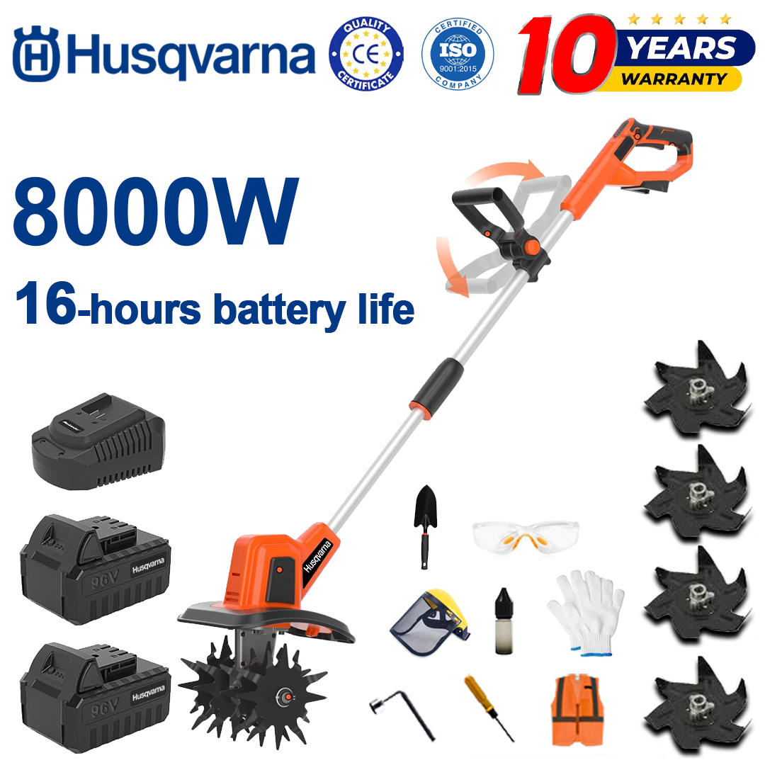 (Akumulatora darbības laiks: 16 stundas) 8000 W arkls + 96 V litija akumulators * 2 + ātrais lādētājs * 1 + lāpsta * 1 + arkla asmens * 4 + dažādi piederumi